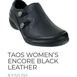 Taos Encore Black Leather Clog Shoes Size 9.5